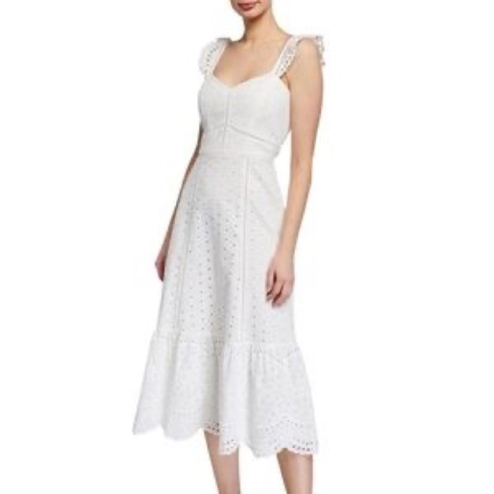 PARKER Ivory Embroidered Eyelet Dress - Picture 9 of 10